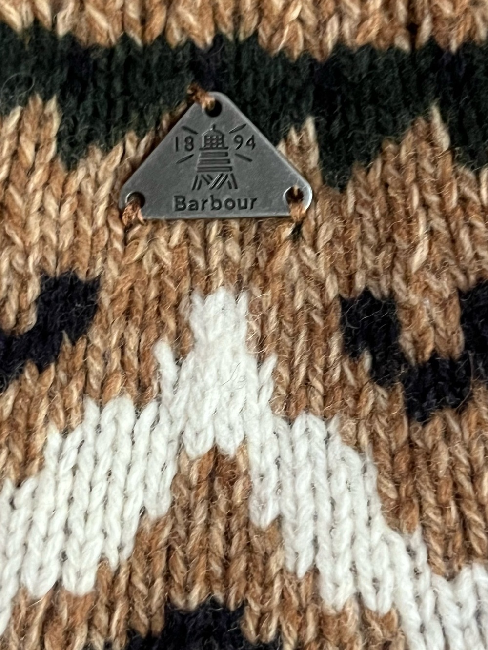 Barbour Langford Knit Sweater Nordic Fair Isle crew neck wool blend Cabincore 6 - Picture 6 of 7